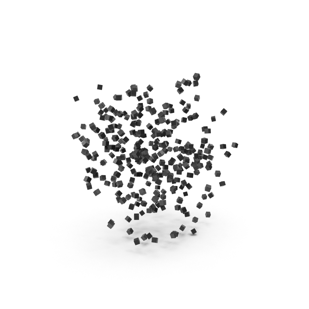 Abstract Cloud of Black Cubes.H03.2k